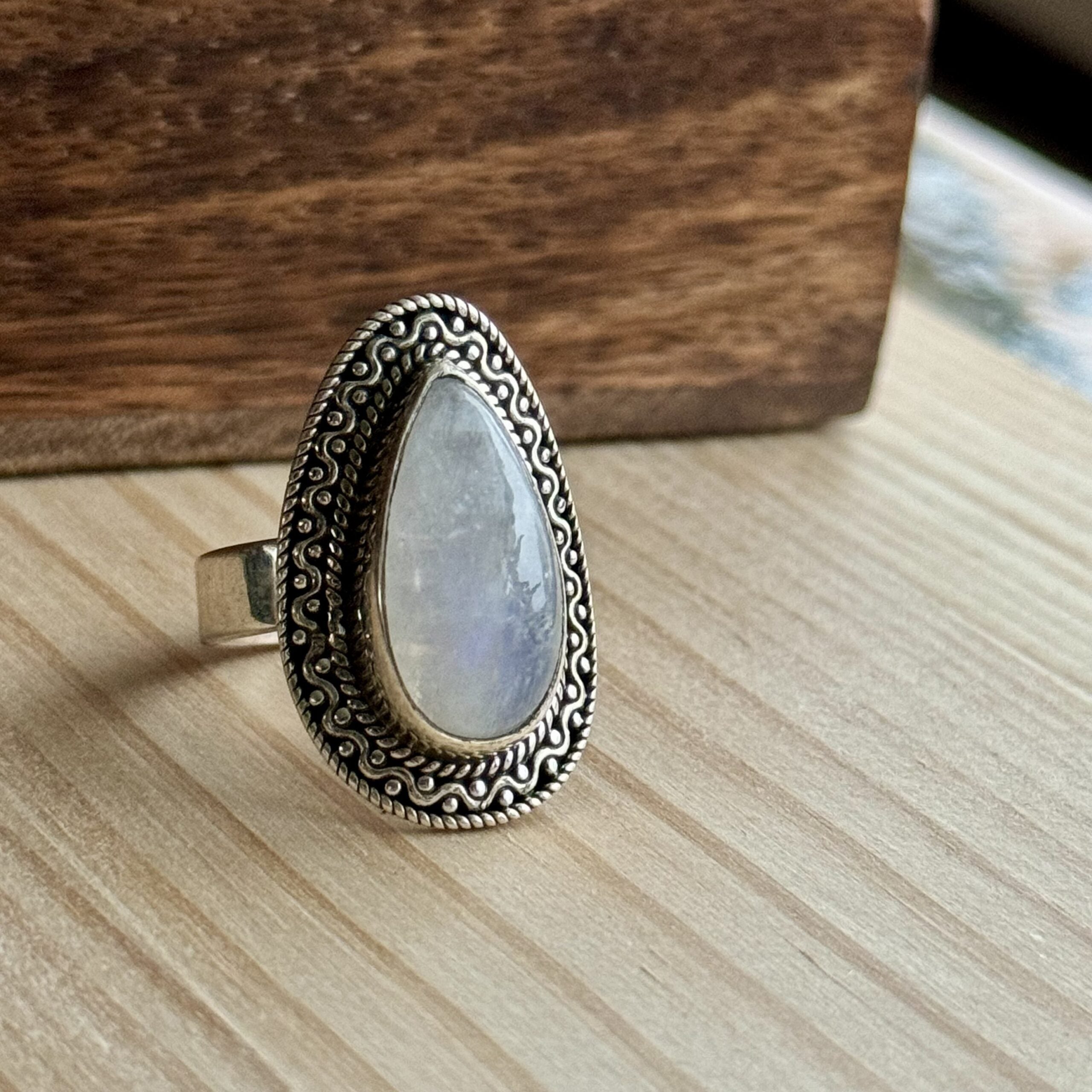 Ring | Sterling zilver & maansteen | maat 18,25 image 1