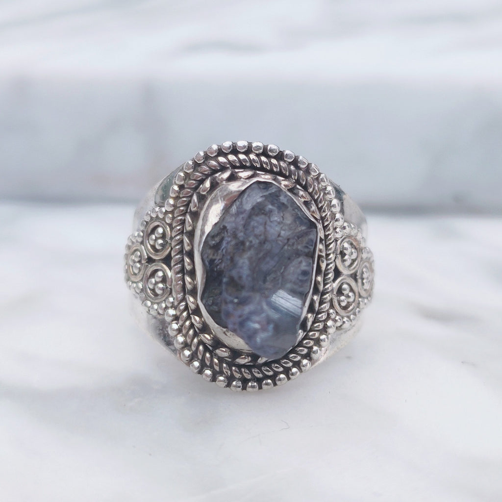 Ring | Sterling zilver & tanzaniet | maat 17,5 image 0