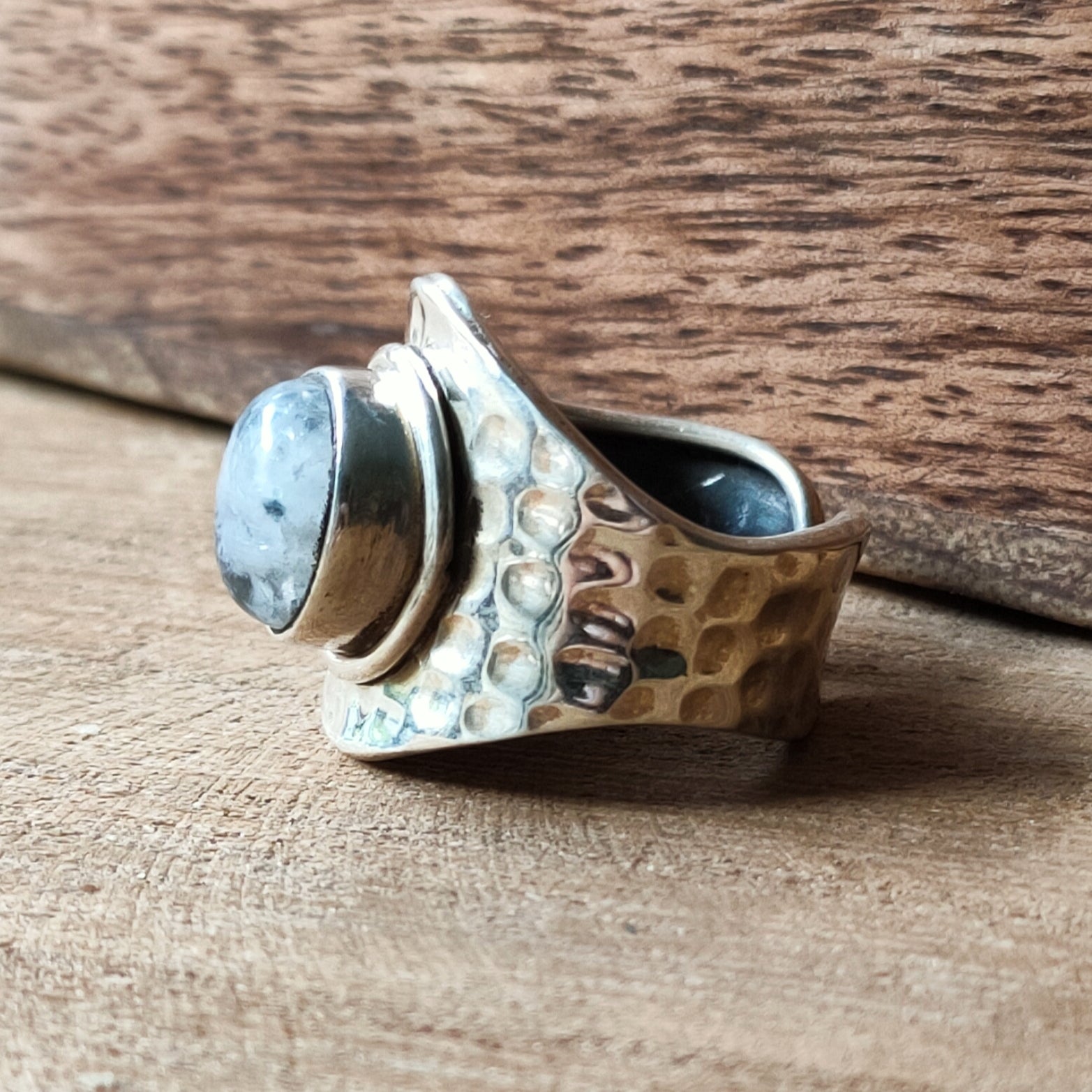 Ring Bundi | Sterling zilver & maansteen | verstelbaar image 3