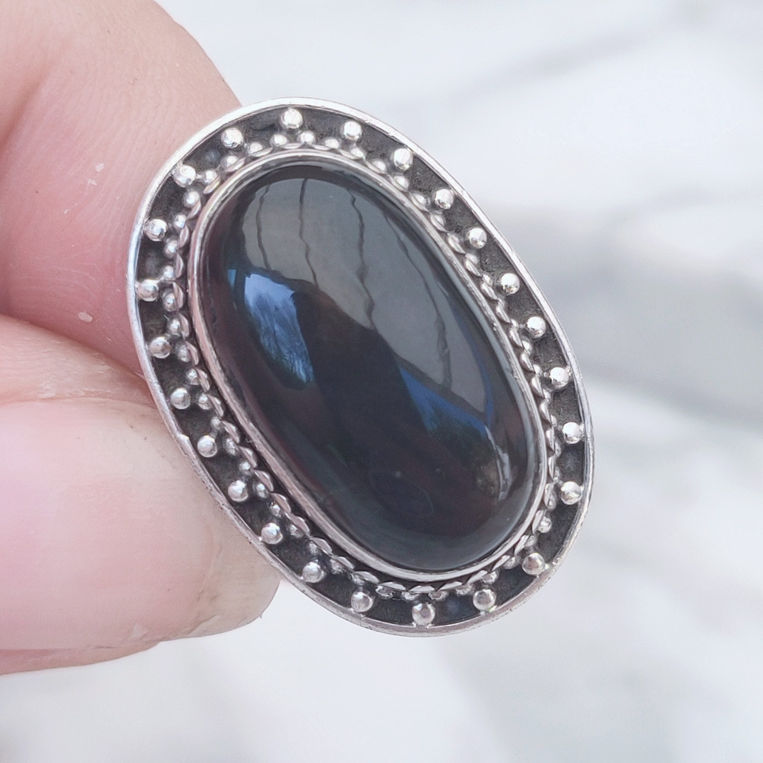 Ring | Sterling zilver & labradoriet | maat 17 image 0