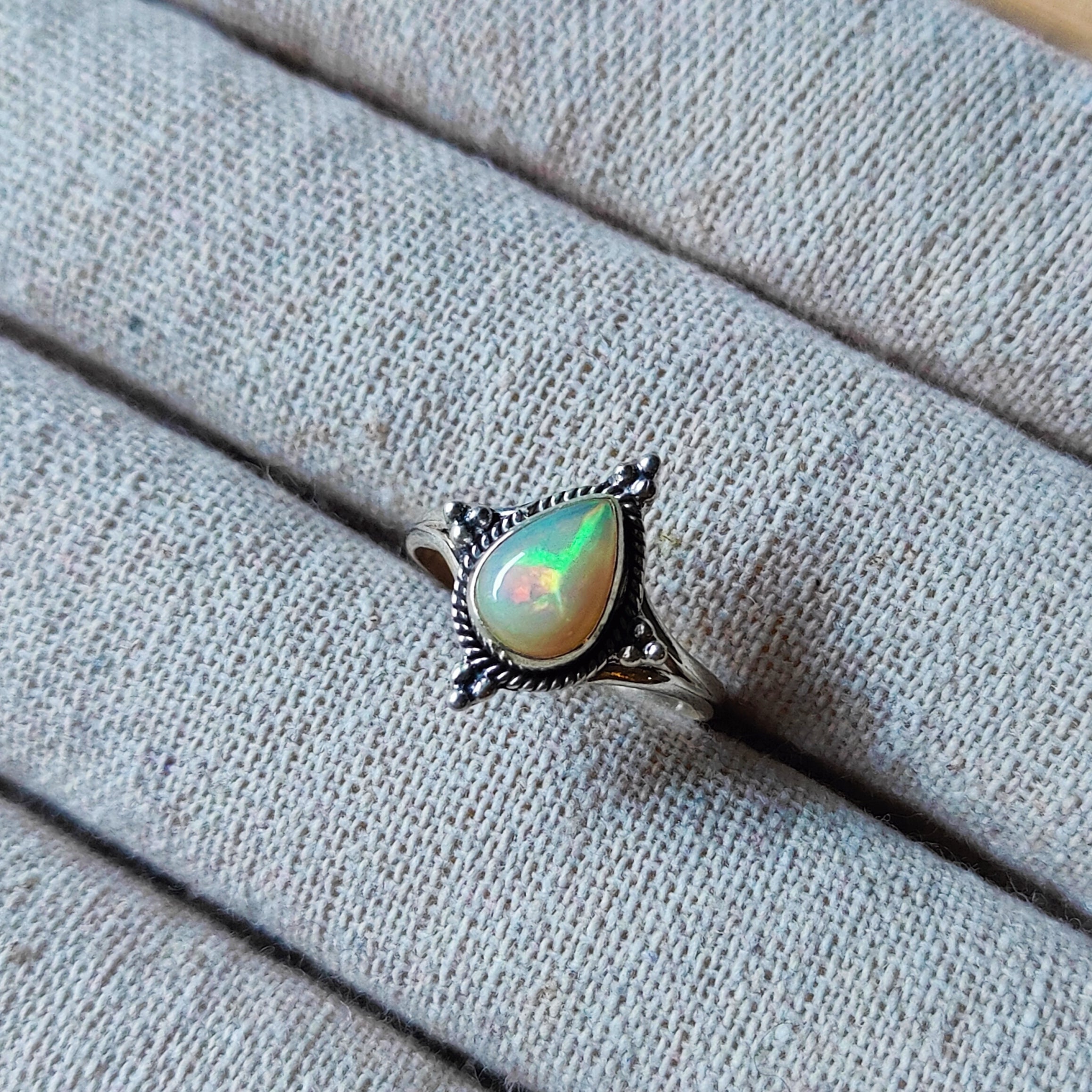 Ring | Sterling zilver &amp; opaal | maat 18,5 image 0