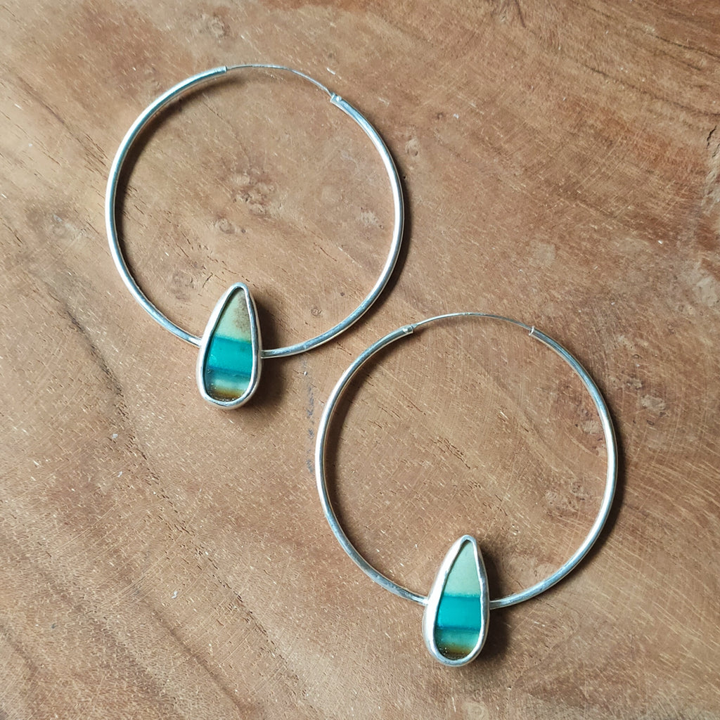 Hoops | Sterling zilver & opalized wood | BY AIS image 1