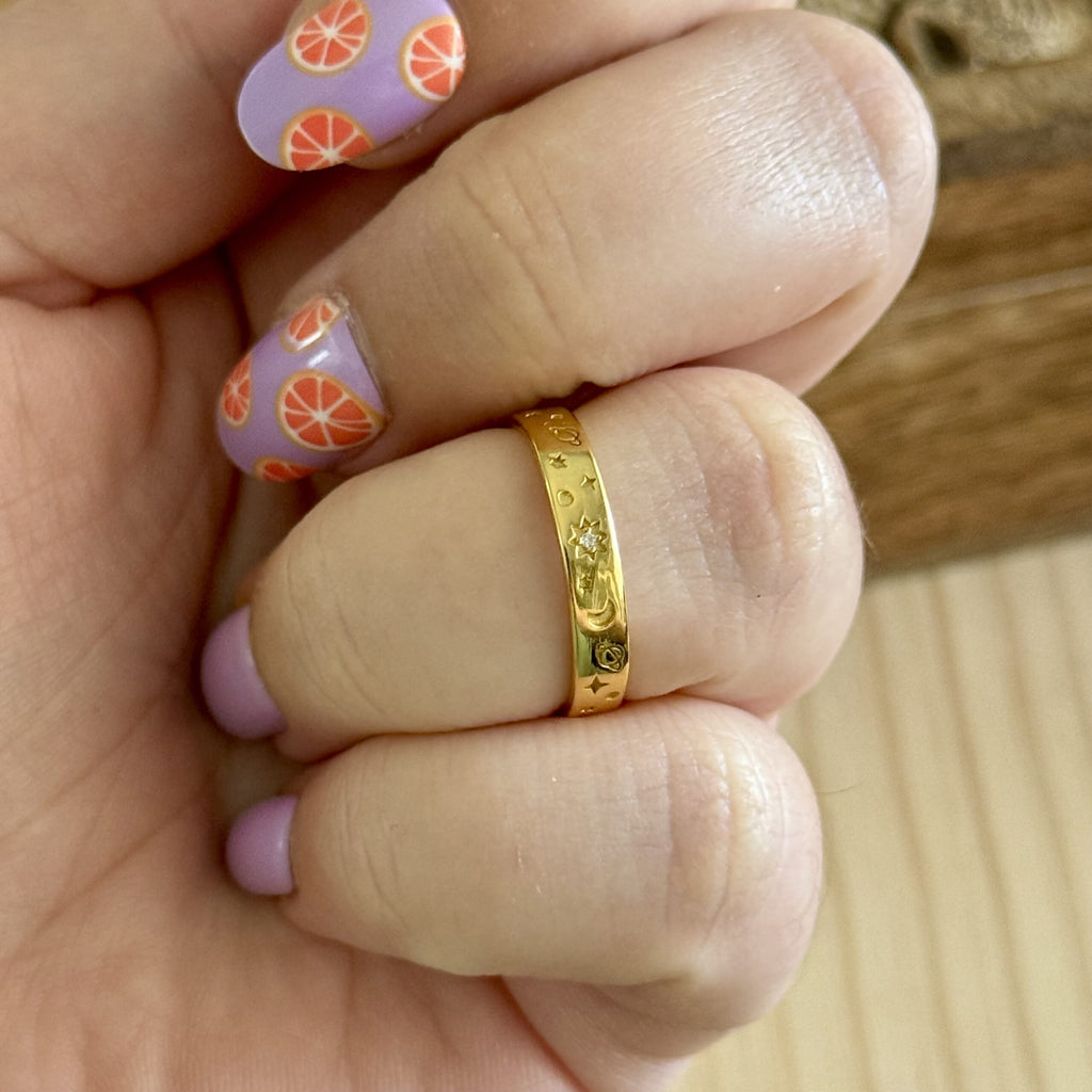 Ring Space | 14K verguld & zirconia | maat 18,25 image 2
