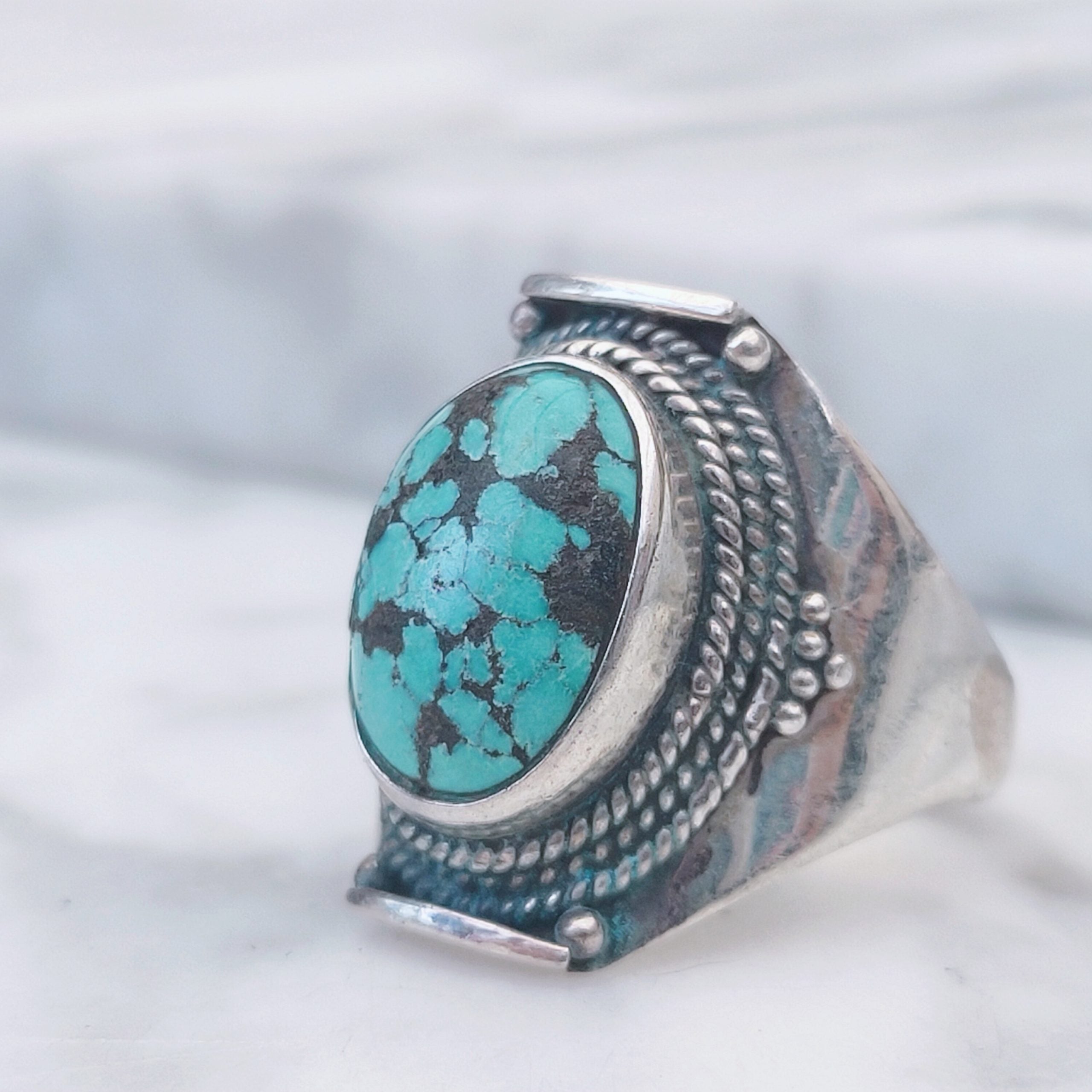 Ring | Sterling zilver & turkoois | maat 18,25 image 2