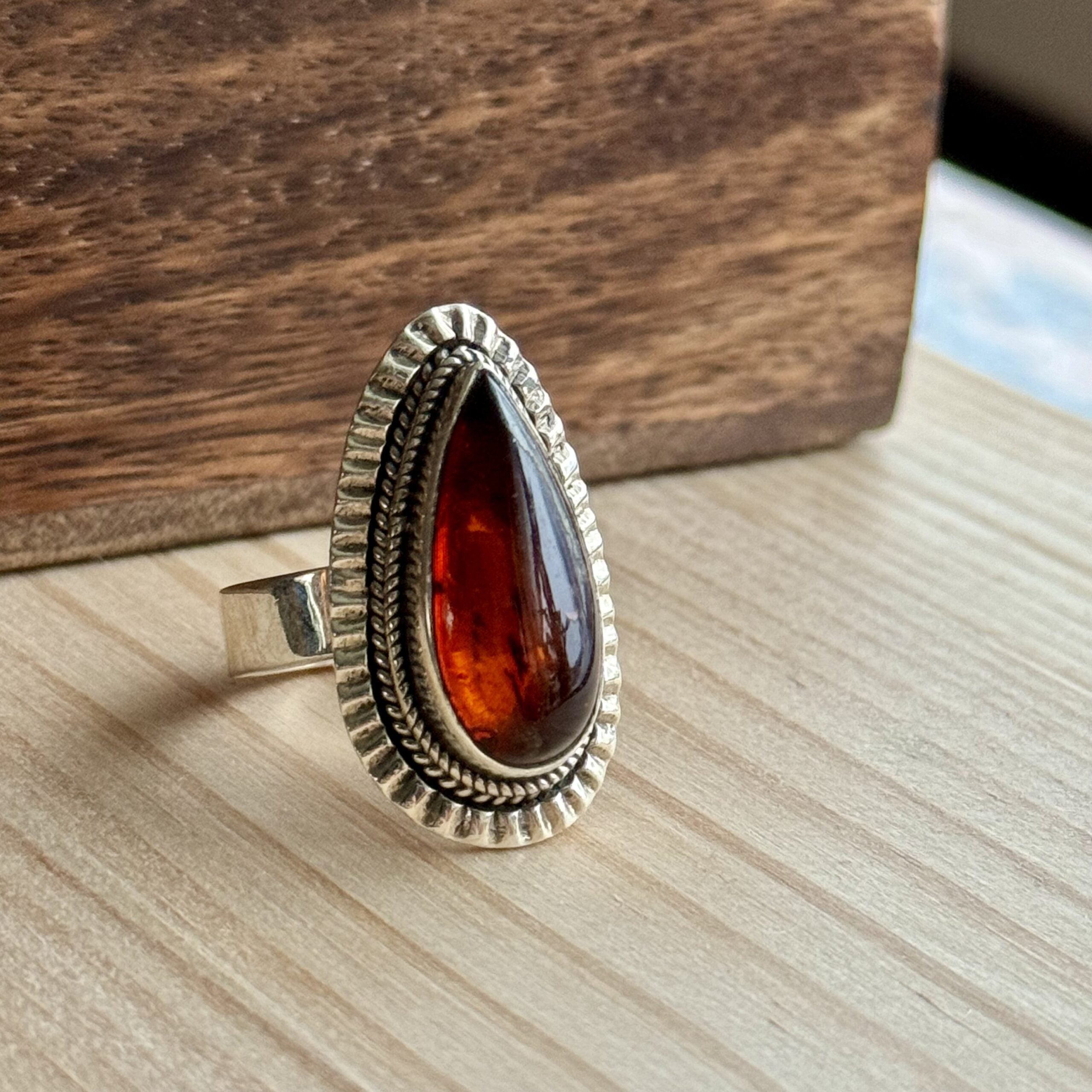 Ring | Sterling zilver & amber | maat 18,75 image 2
