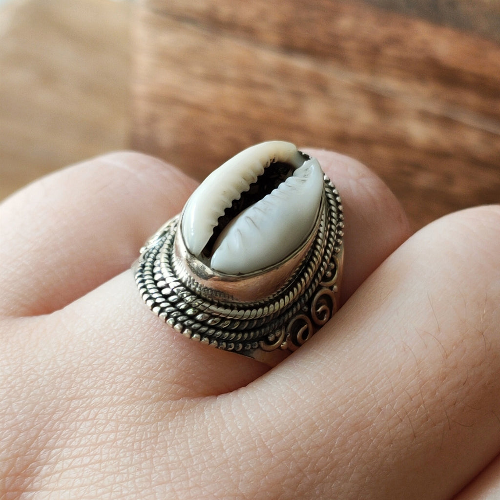 Ring | Sterling zilver & cowrie schelp image 3