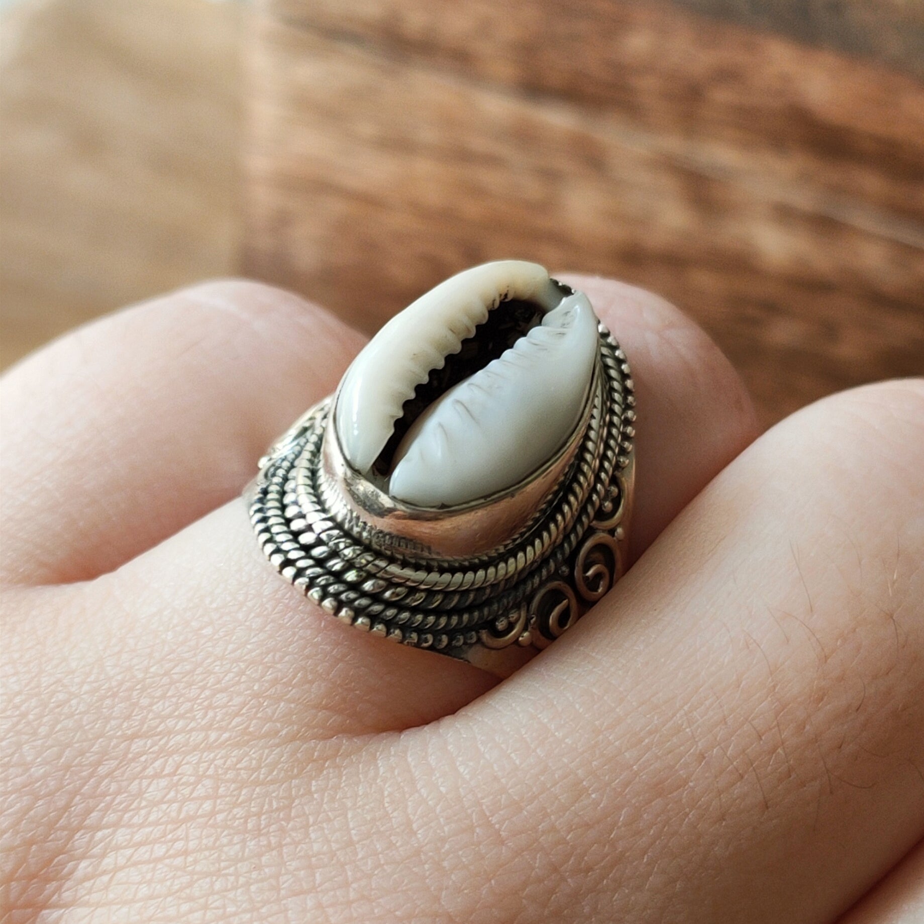 Ring | Sterling zilver & cowrie schelp image 3