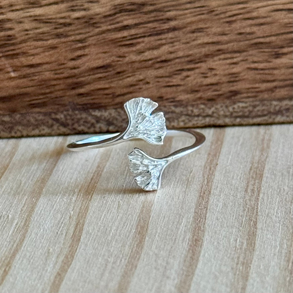 Ring Ginkgo | Sterling zilver | verstelbaar image 0