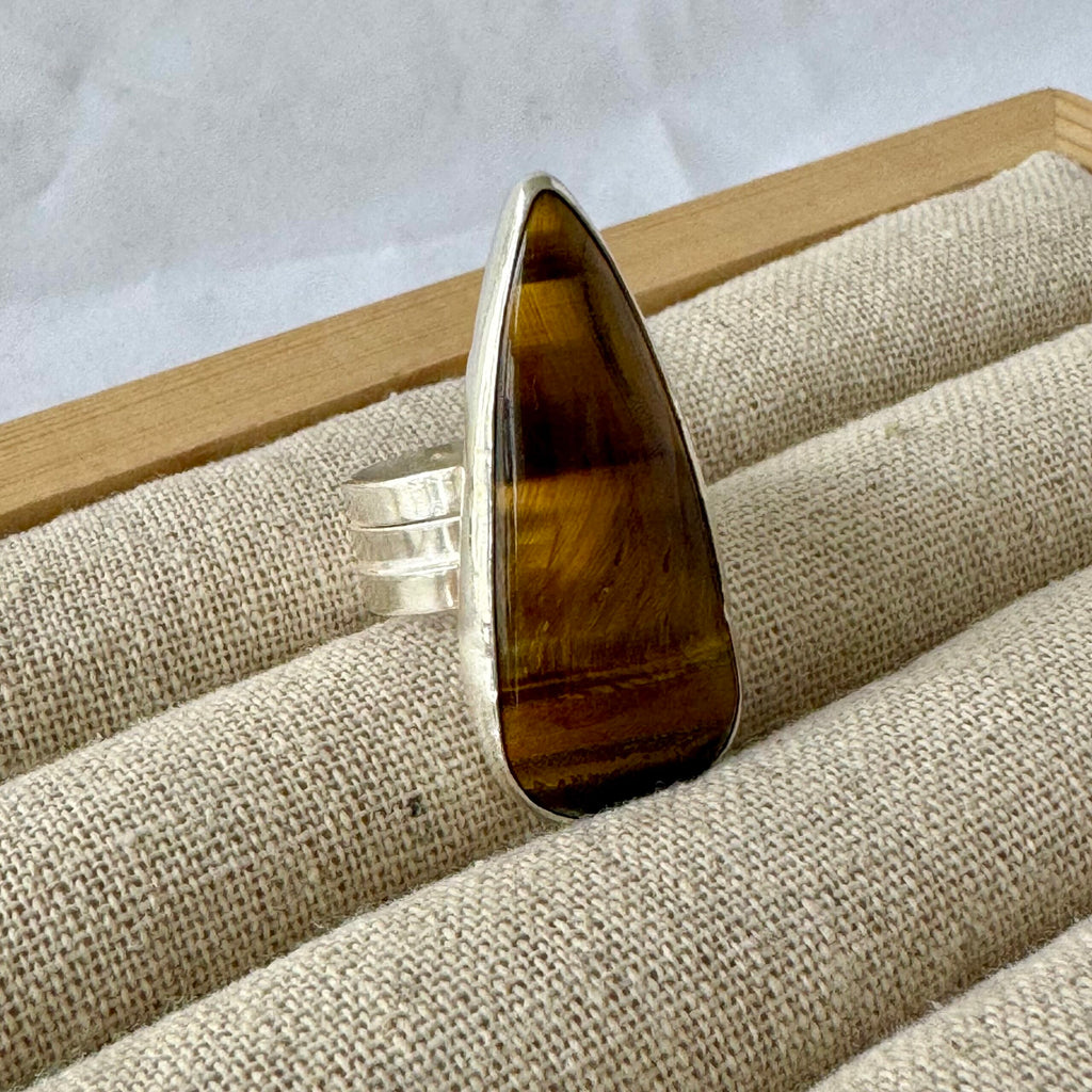 Ring | Sterling zilver & tijgeroog | maat 19,75 image 3