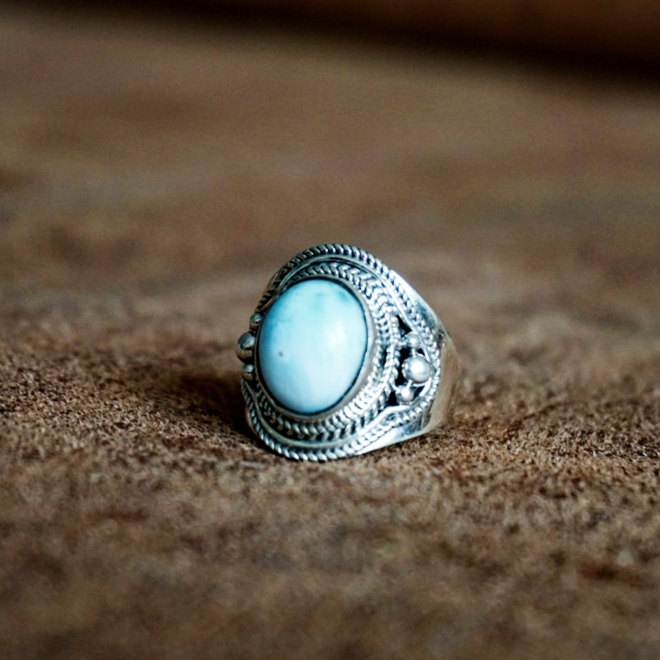 Ring | Sterling zilver & larimar | maat 17,75 image 2