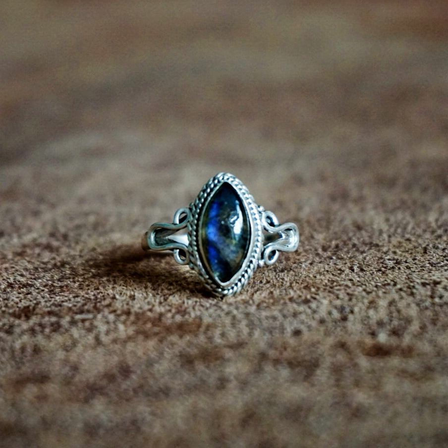 Ring | Sterling zilver & labradoriet | maat 18 image 1