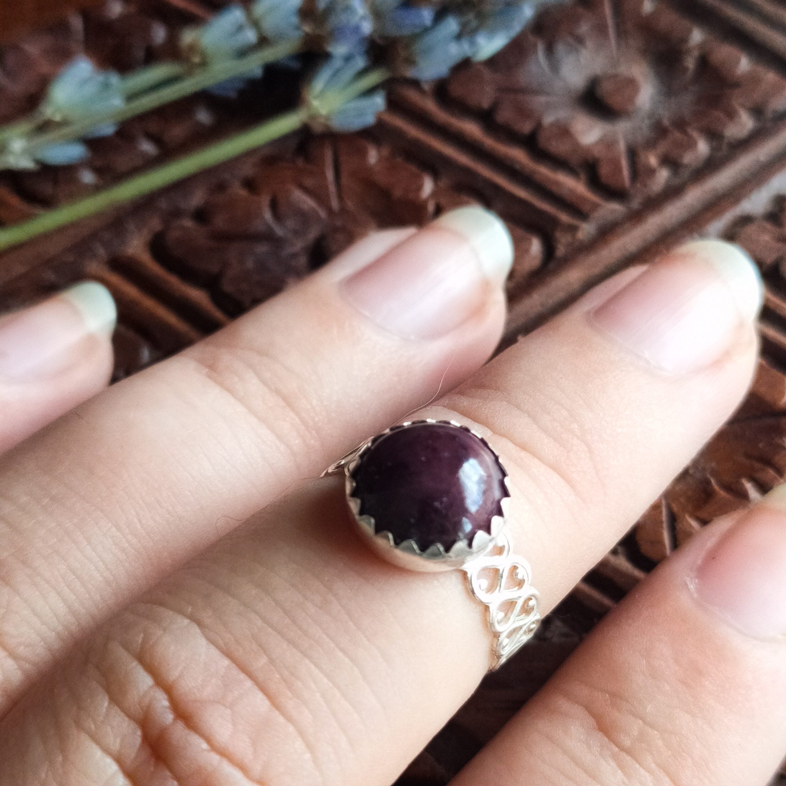 Ring sterling zilver & robijn | maat 16,5 | BY AIS image 6