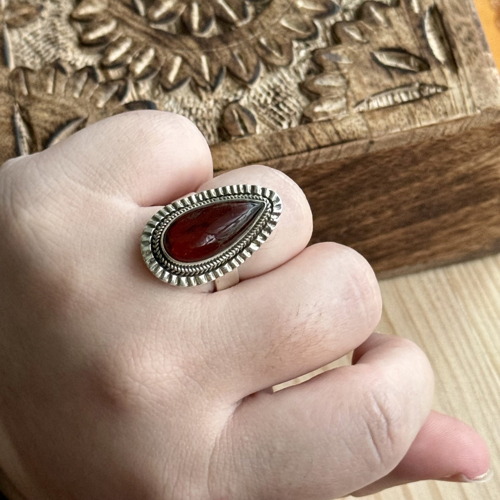 Ring | Sterling zilver & amber | maat 18,75 image 4