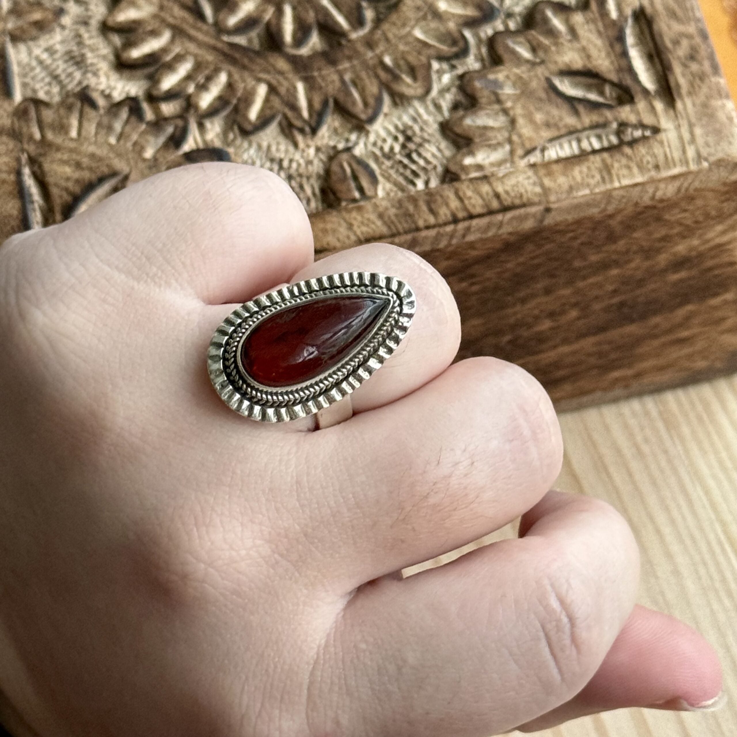 Ring | Sterling zilver & amber | maat 18,75 image 4