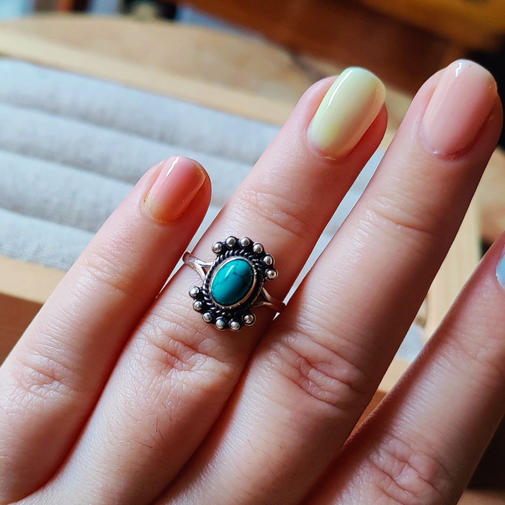 Ring | Sterling zilver & turkoois | maat 17,25 image 2