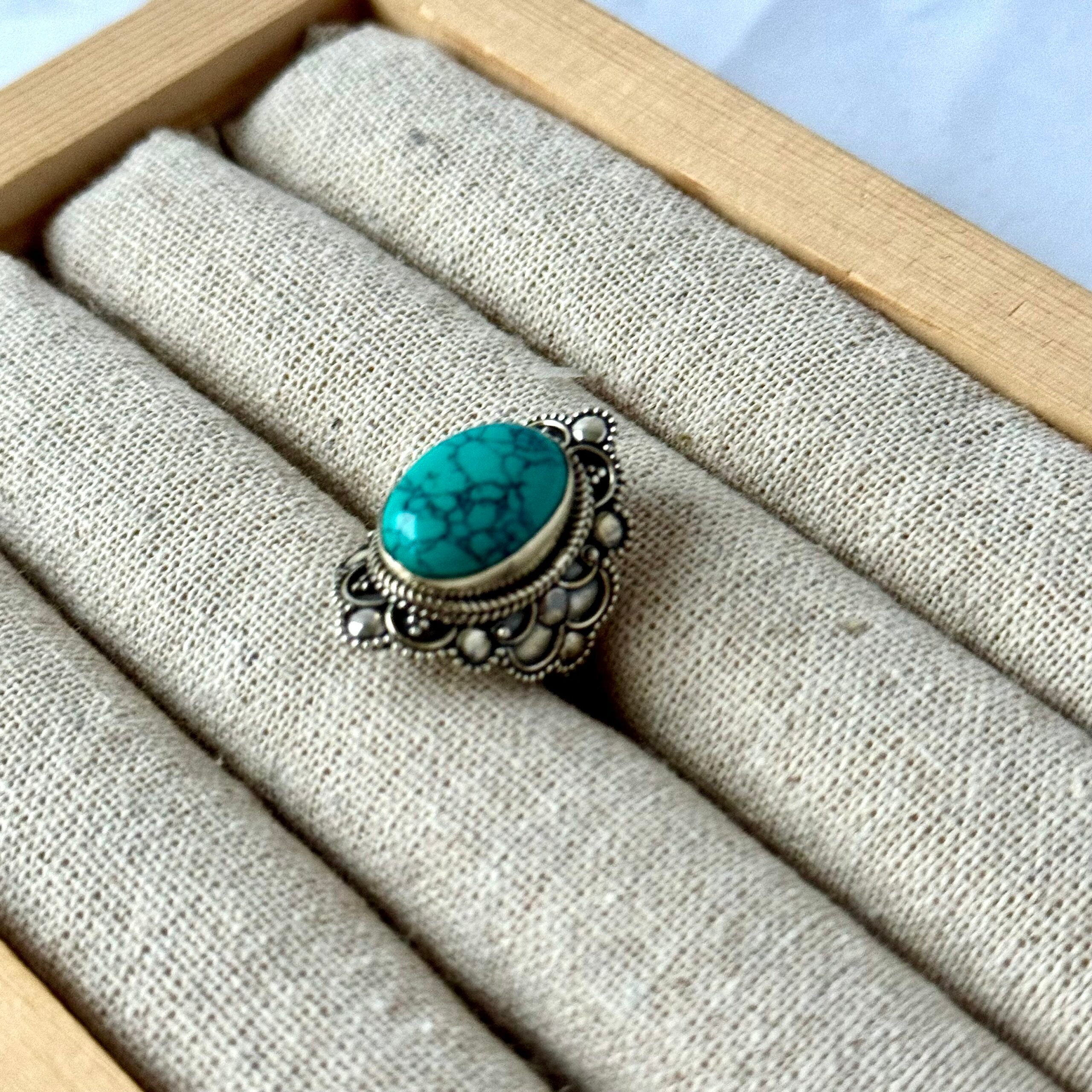Ring | Sterling zilver & turkoois | maat 17 image 1
