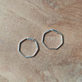 Mini hoops Honeycomb | Sterling zilver image 0