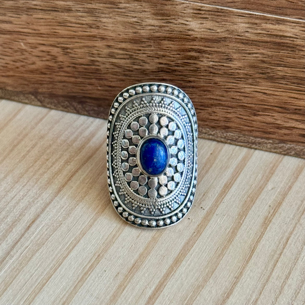 Ring | Sterling zilver & lapis lazuli | maat 17,5 image 0