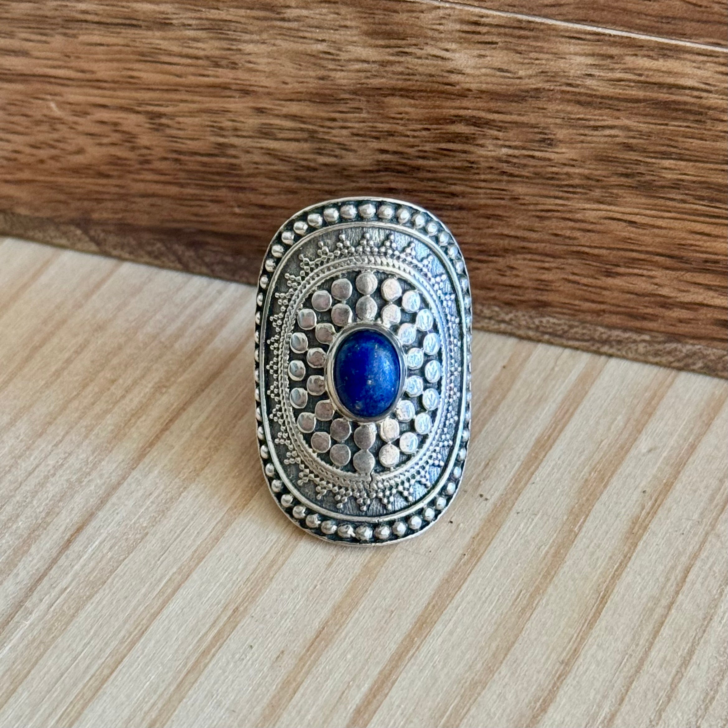 Ring | Sterling zilver & lapis lazuli | maat 17,5 image 0
