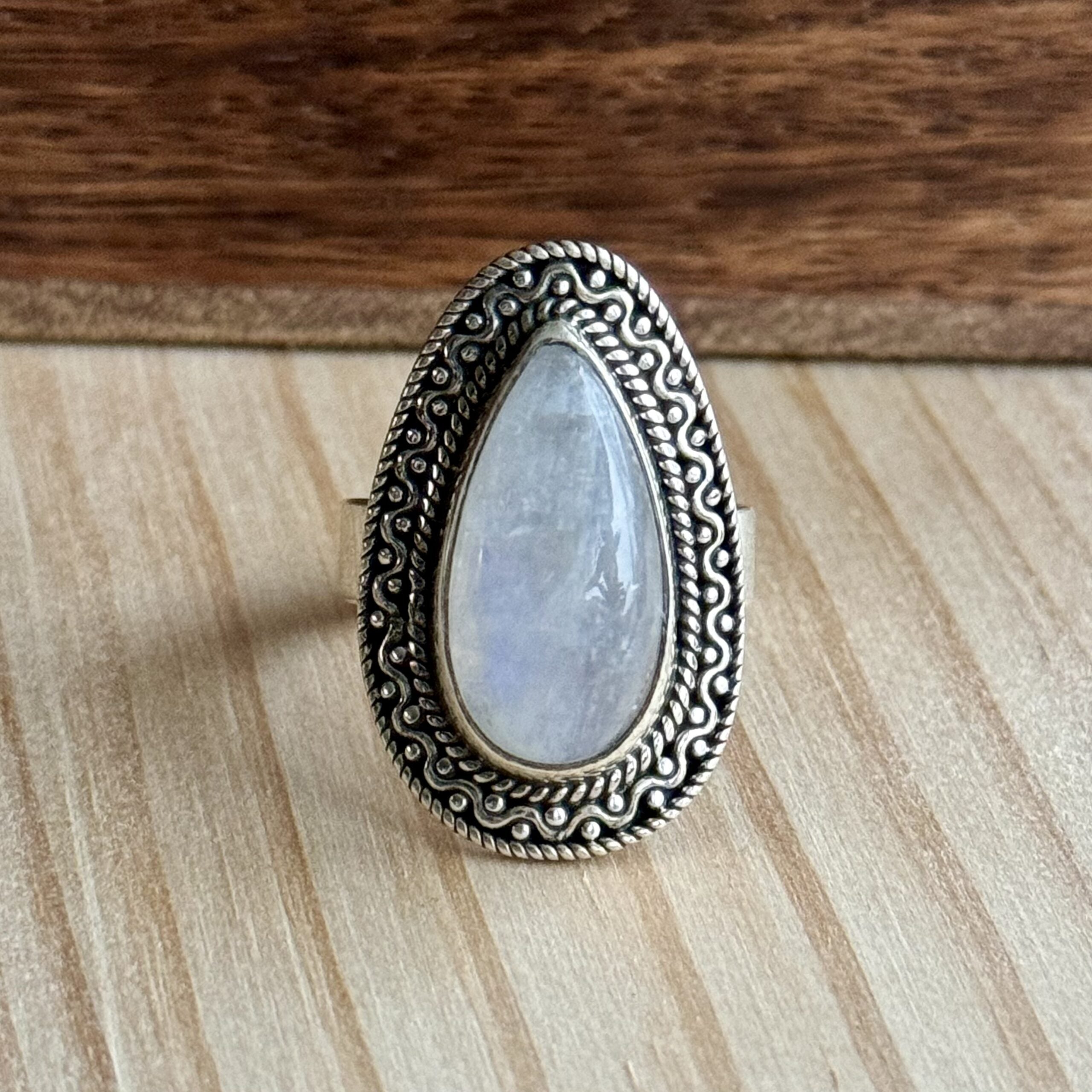 Ring | Sterling zilver & maansteen | maat 18,25 image 0