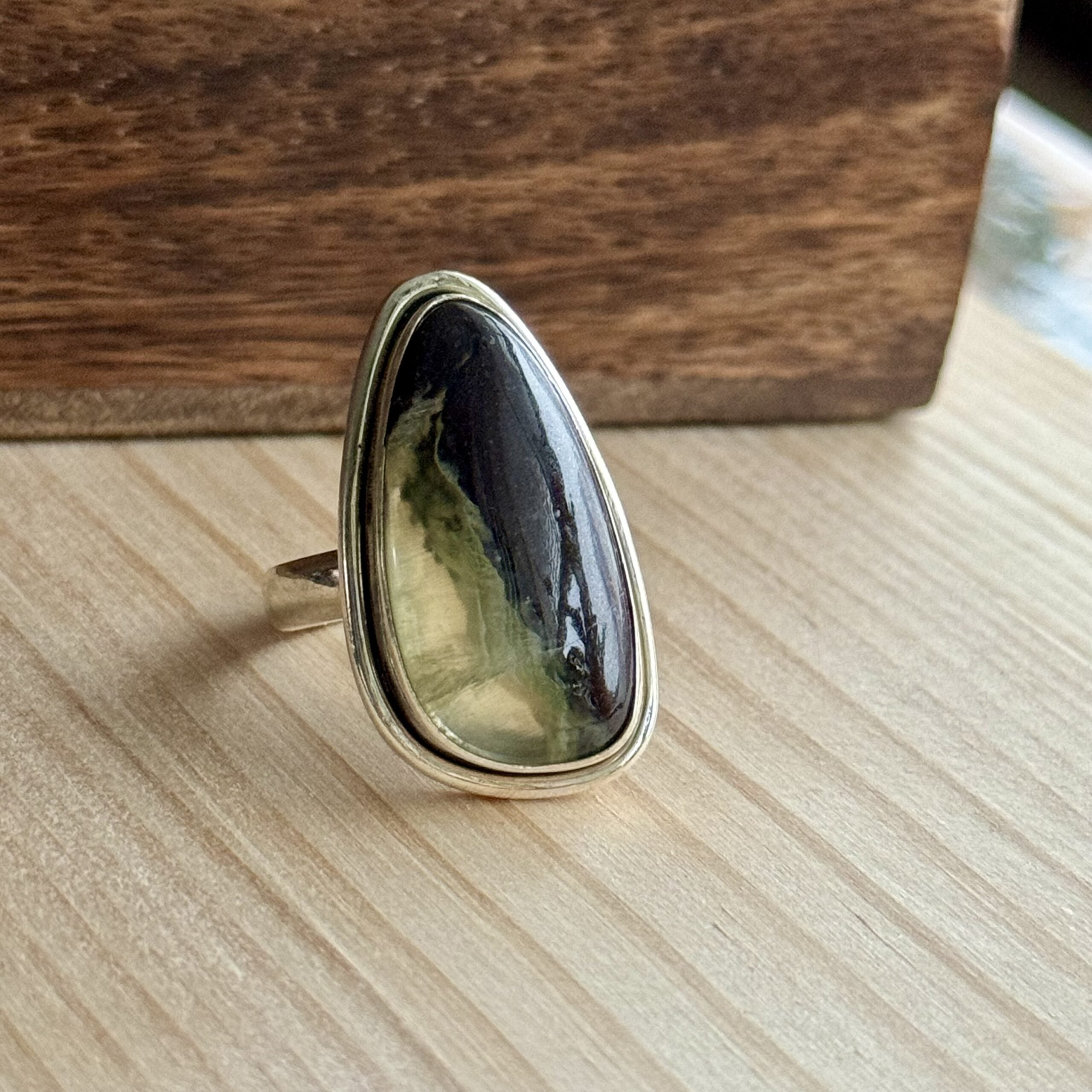 Ring | Sterling zilver & chrysopraas | maat 18 image 1