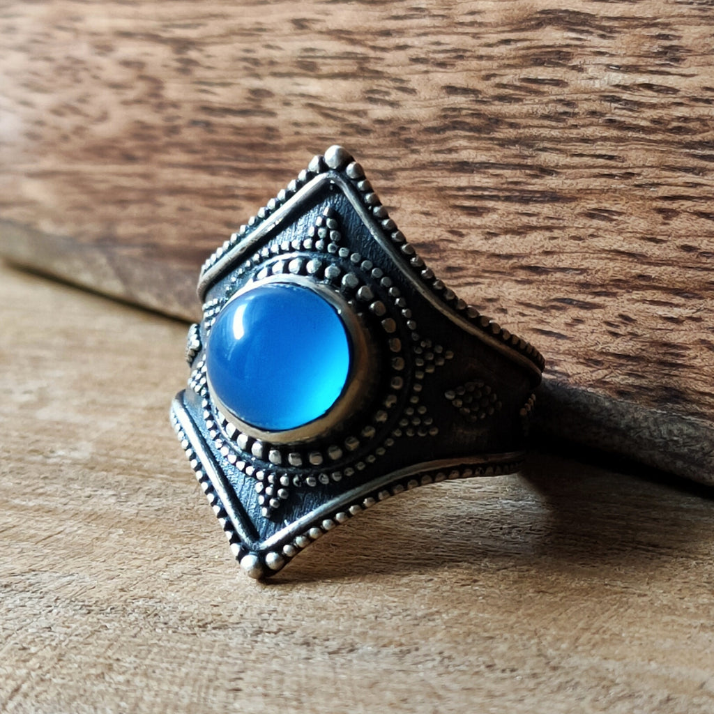 Ring Gajner | Sterling zilver & chalcedoon | maat 18,5 image 1