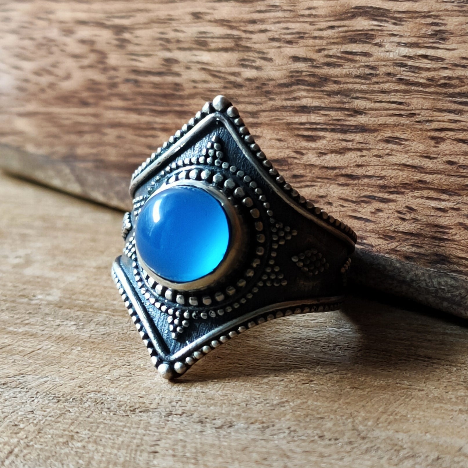 Ring Gajner | Sterling zilver & chalcedoon | maat 18,5 image 1