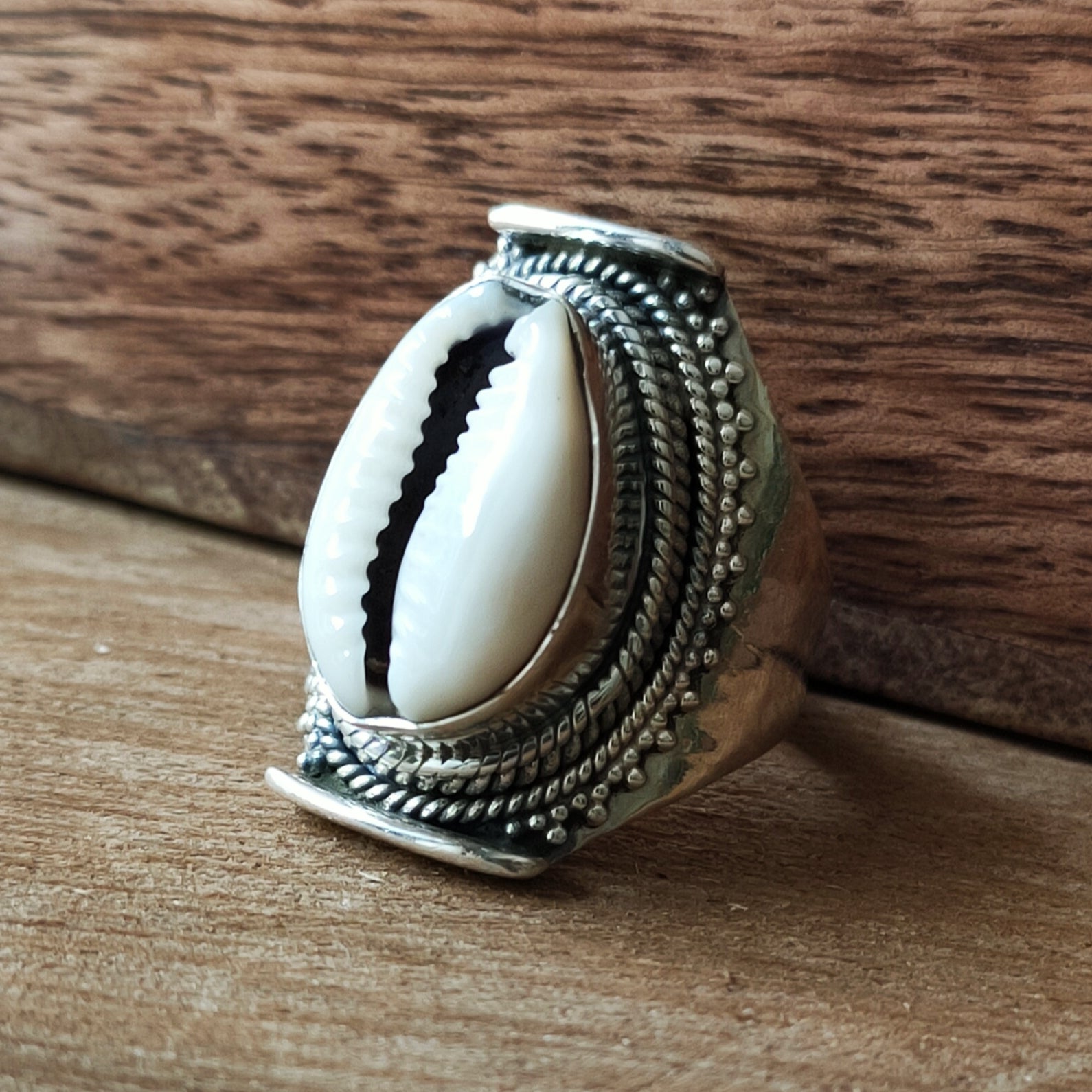 Ring | Sterling zilver & cowrie schelp image 2