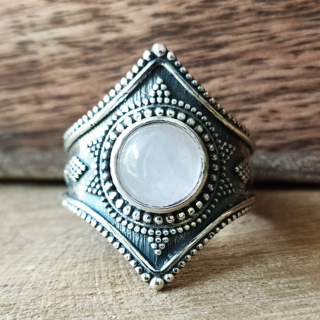 Ring Gajner | Sterling zilver & rozenkwarts | maat 18,5 image 1