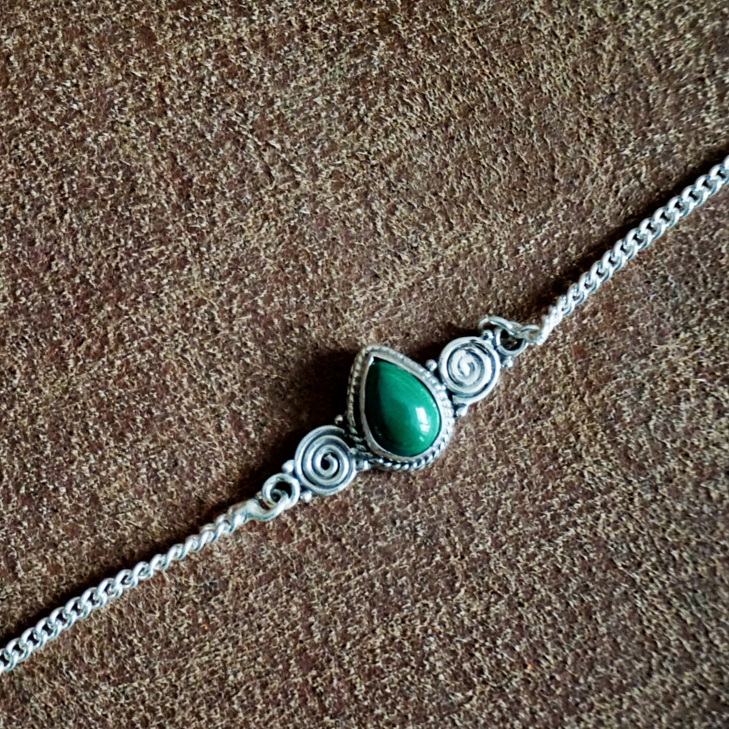 Armband | Sterling zilver & Malachiet image 0