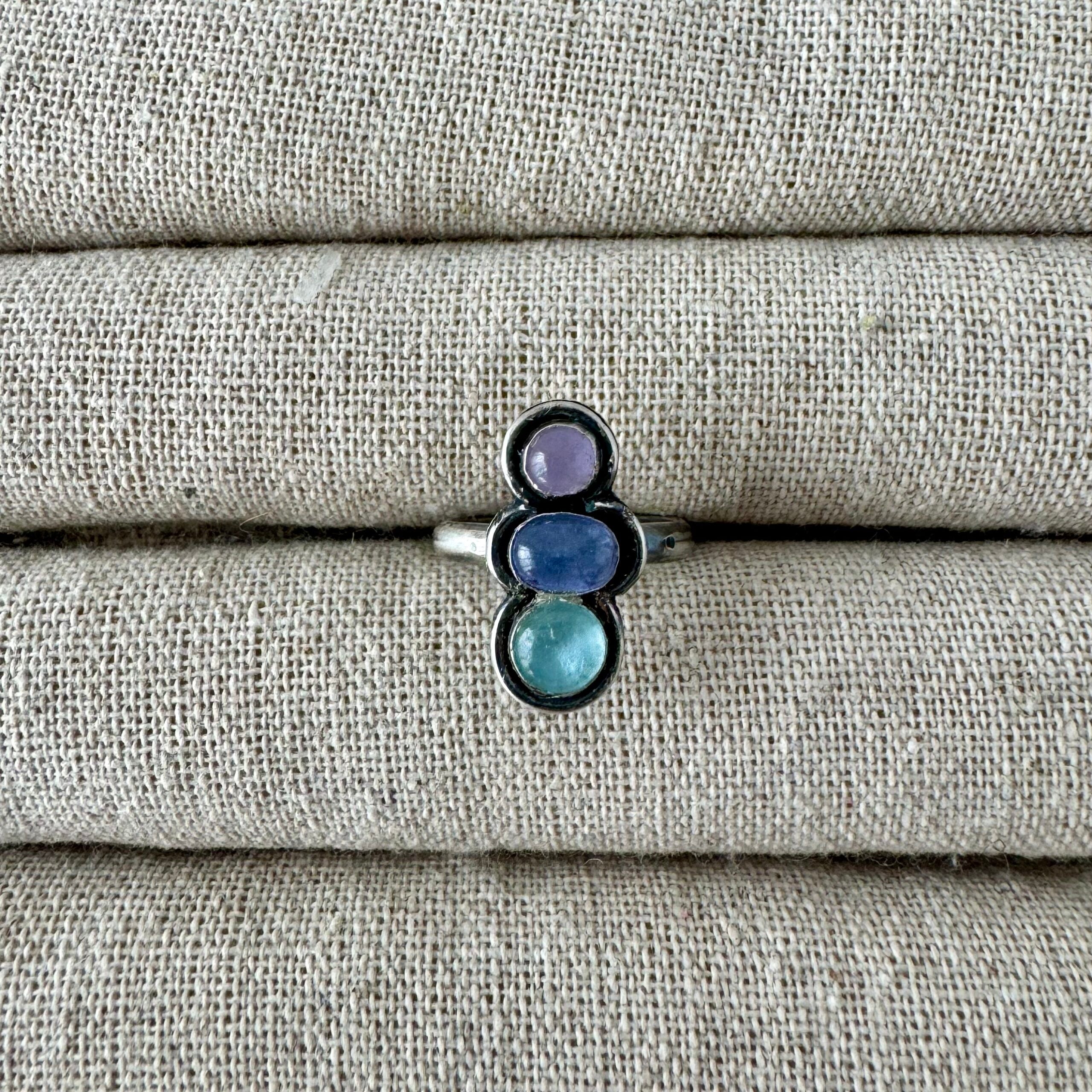 Ring Stacked pastel | Sterling zilver & edelstenen | maat 16,5 | BY AIS image 2