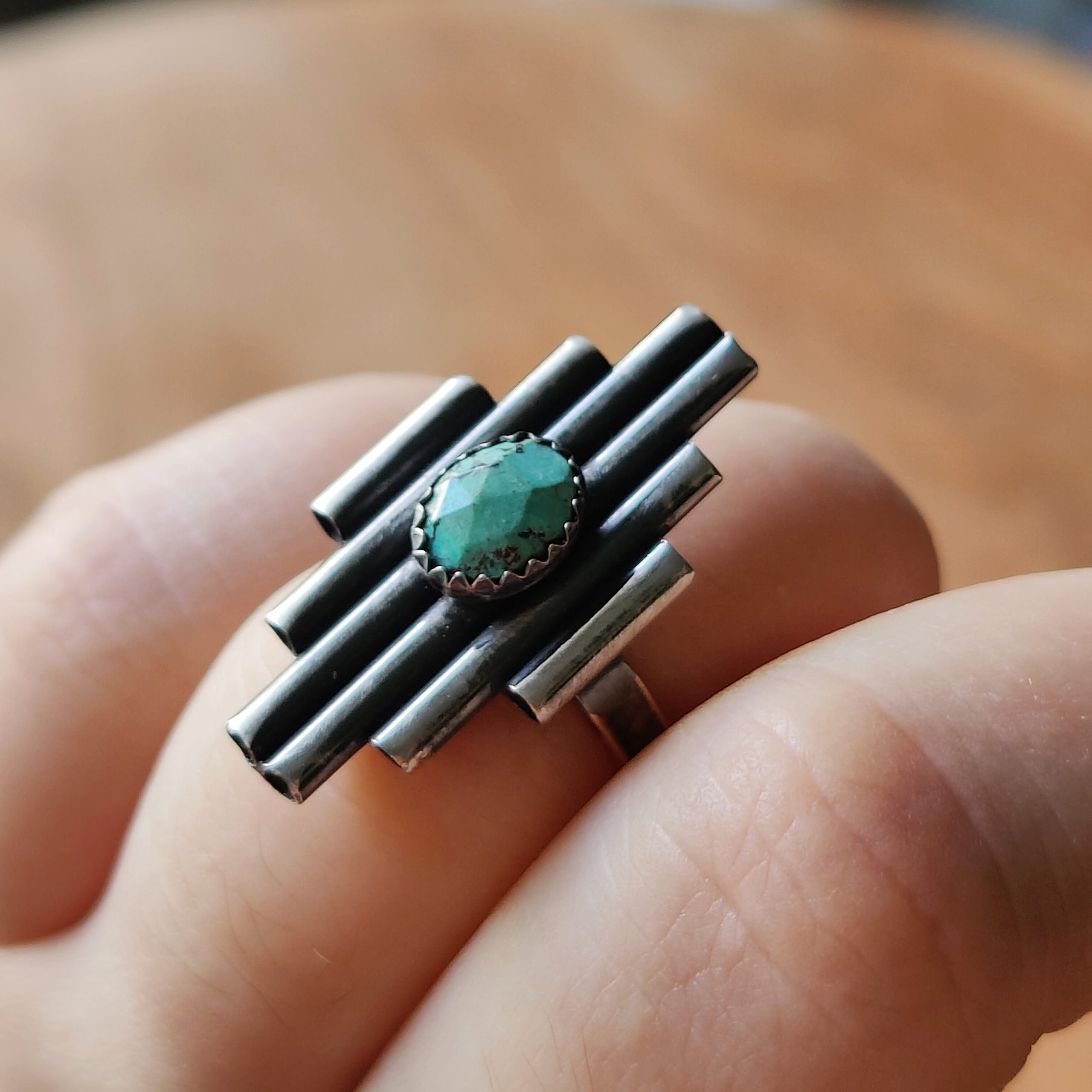Ring | Sterling zilver & turkoois | maat 17 | BY AIS image 1