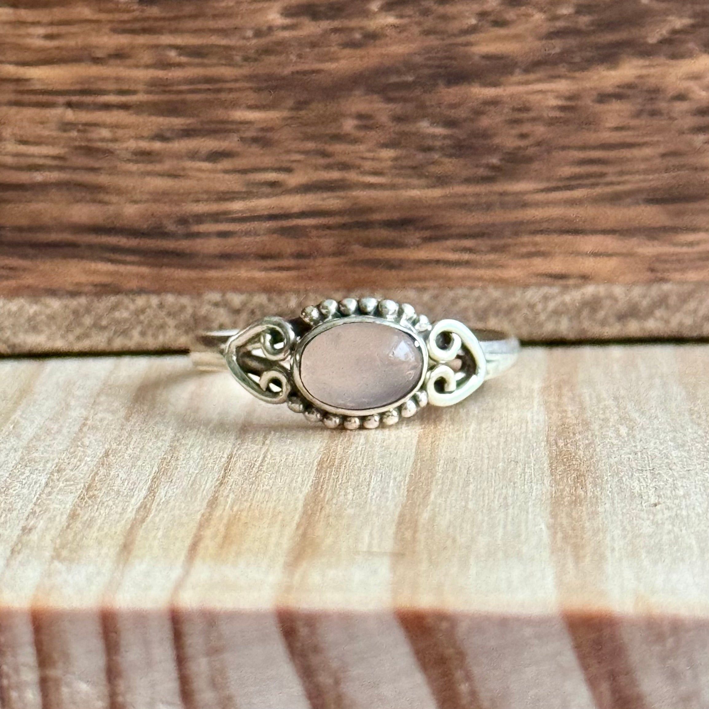 Ring | Sterling zilver & rozenkwarts | maat 18,25 image 0