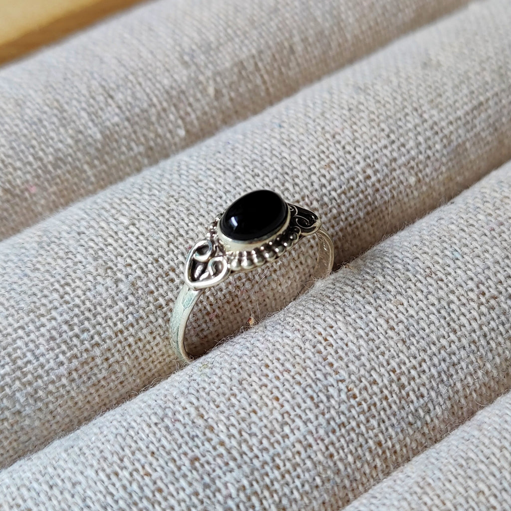 Ring | Sterling zilver & onyx | maat 18,25 image 1