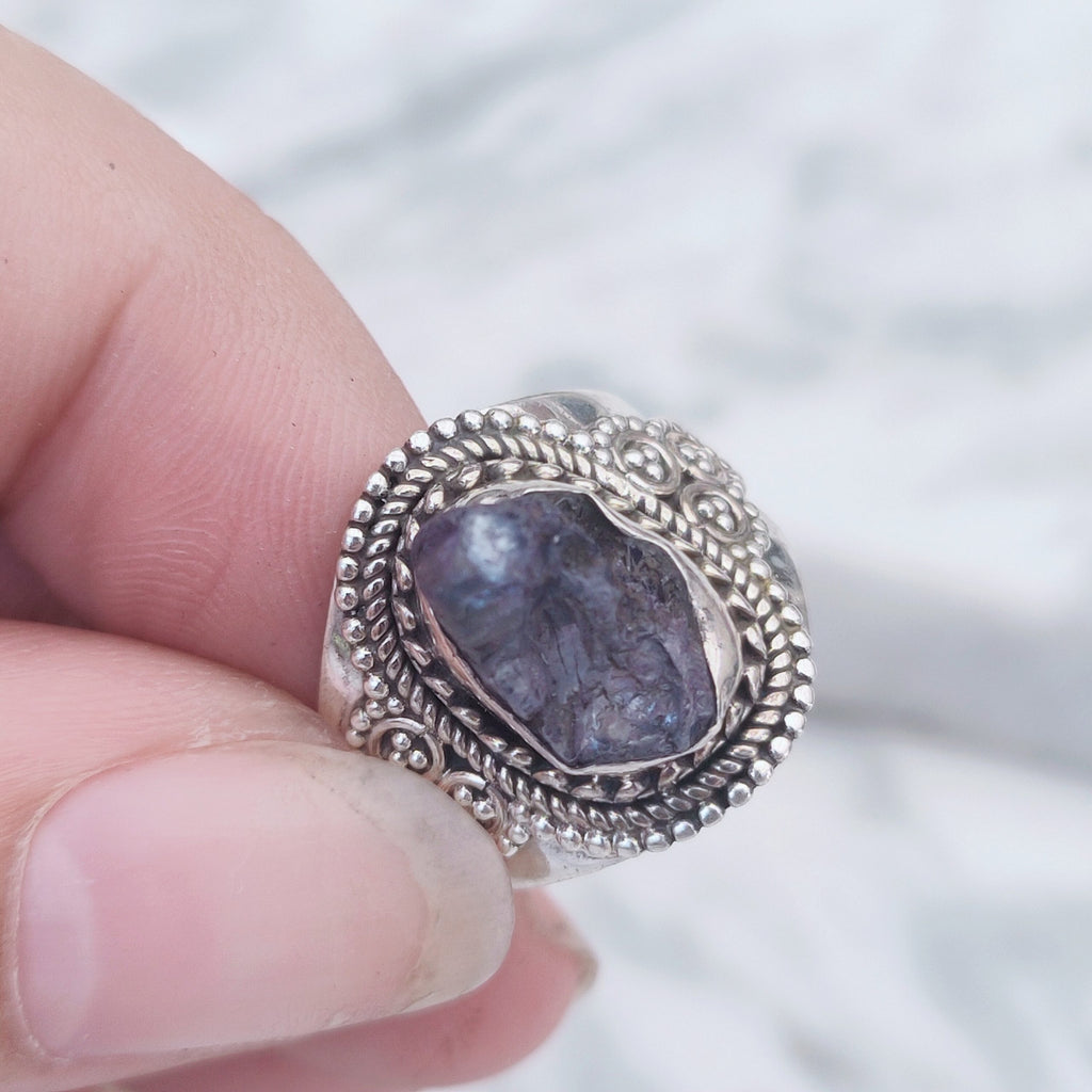 Ring | Sterling zilver & tanzaniet | maat 17,5 image 1