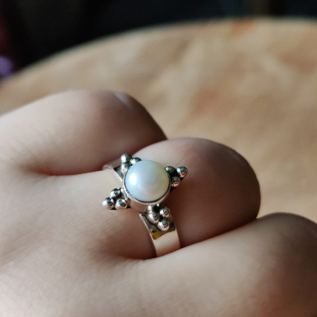 Ring Duniya | Sterling zilver & parel | maat 18,5 image 2