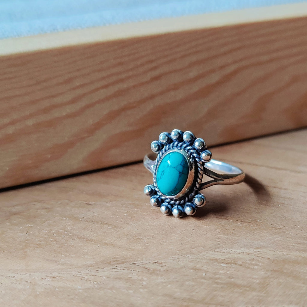 Ring | Sterling zilver & turkoois | maat 17,25 image 1