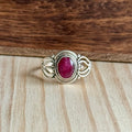 Ring | Sterling zilver & robijn | maat 18,25 image 0
