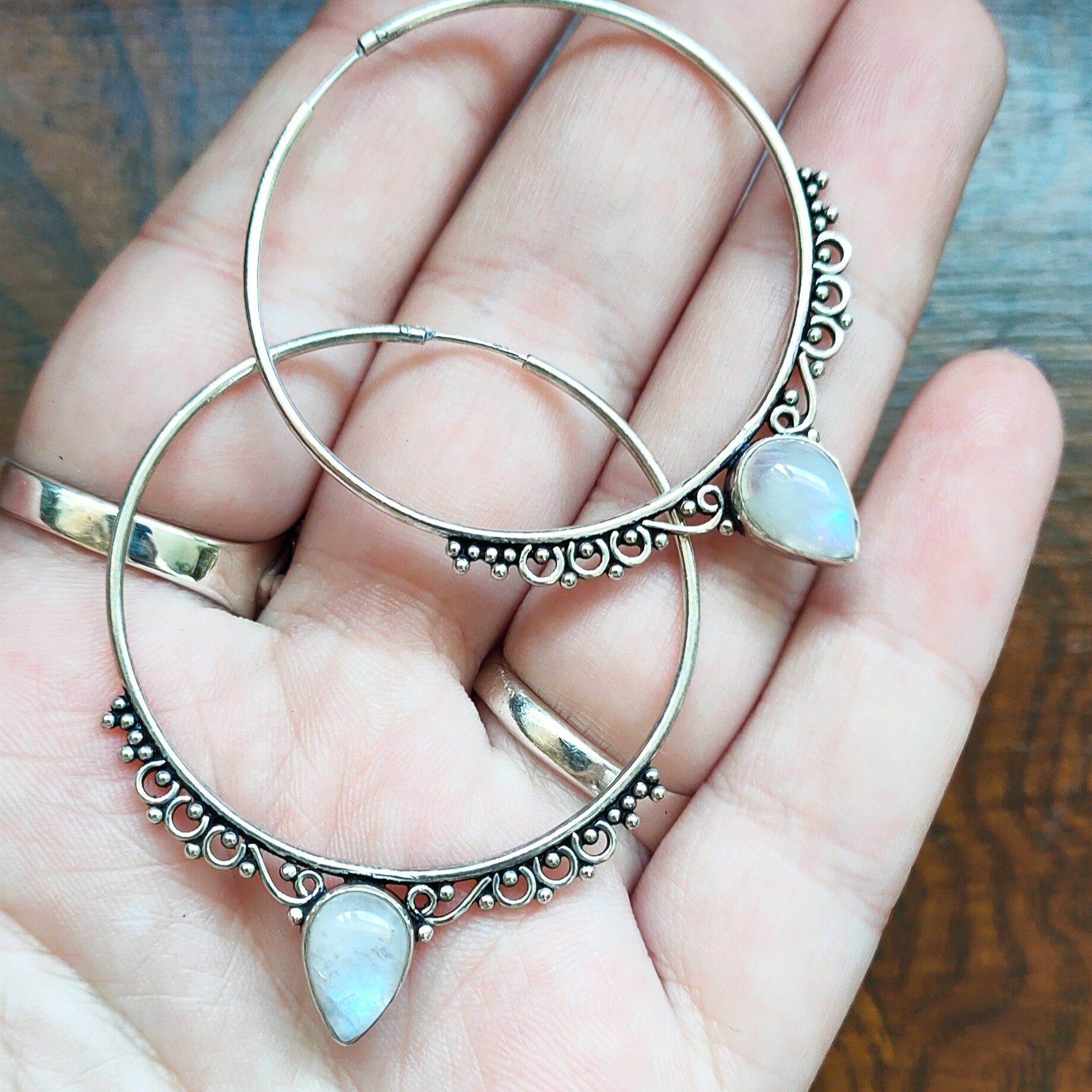 Hoops | Sterling zilver & maansteen image 3