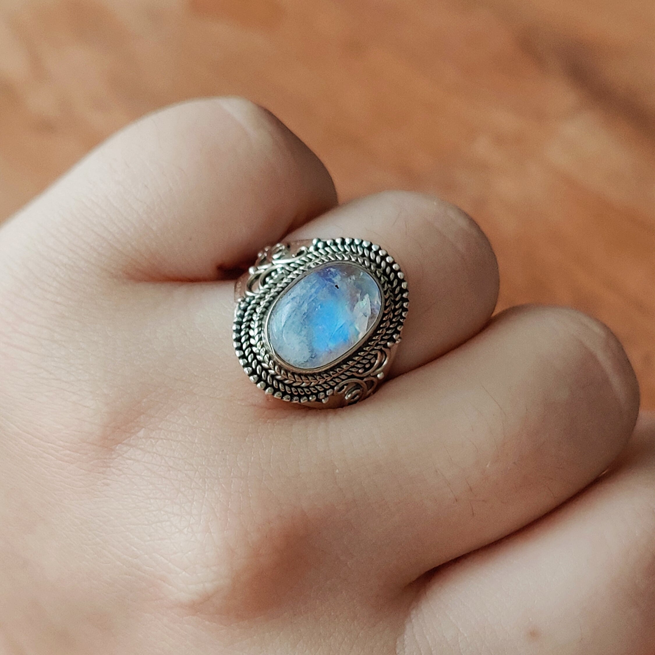 Ring | Sterling zilver & maansteen | maat 19 image 2