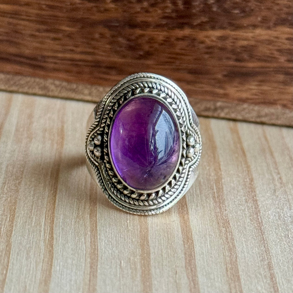 Ring | Sterling zilver & amethist | maat 19,25 image 1