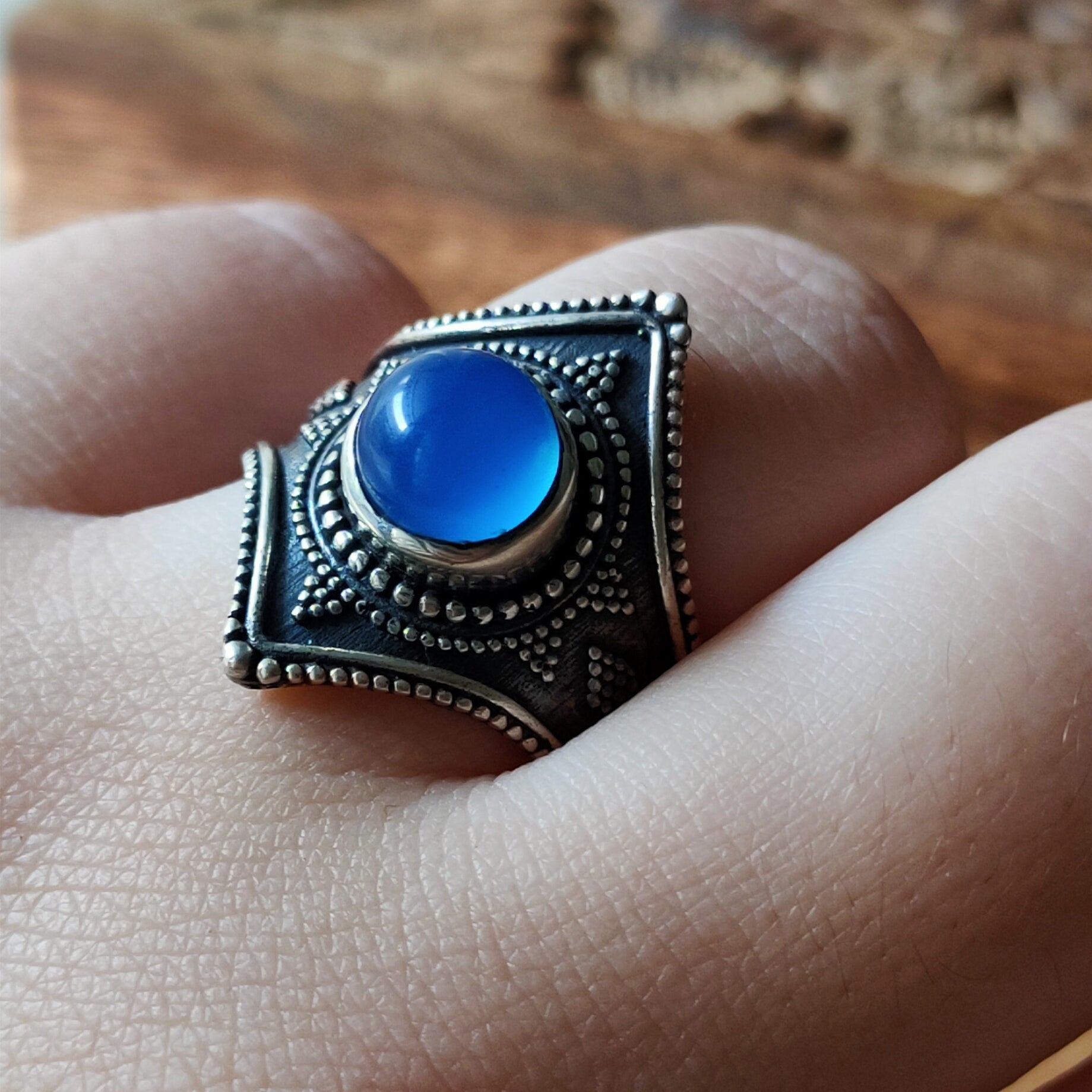 Ring Gajner | Sterling zilver & chalcedoon | maat 18,5 image 2