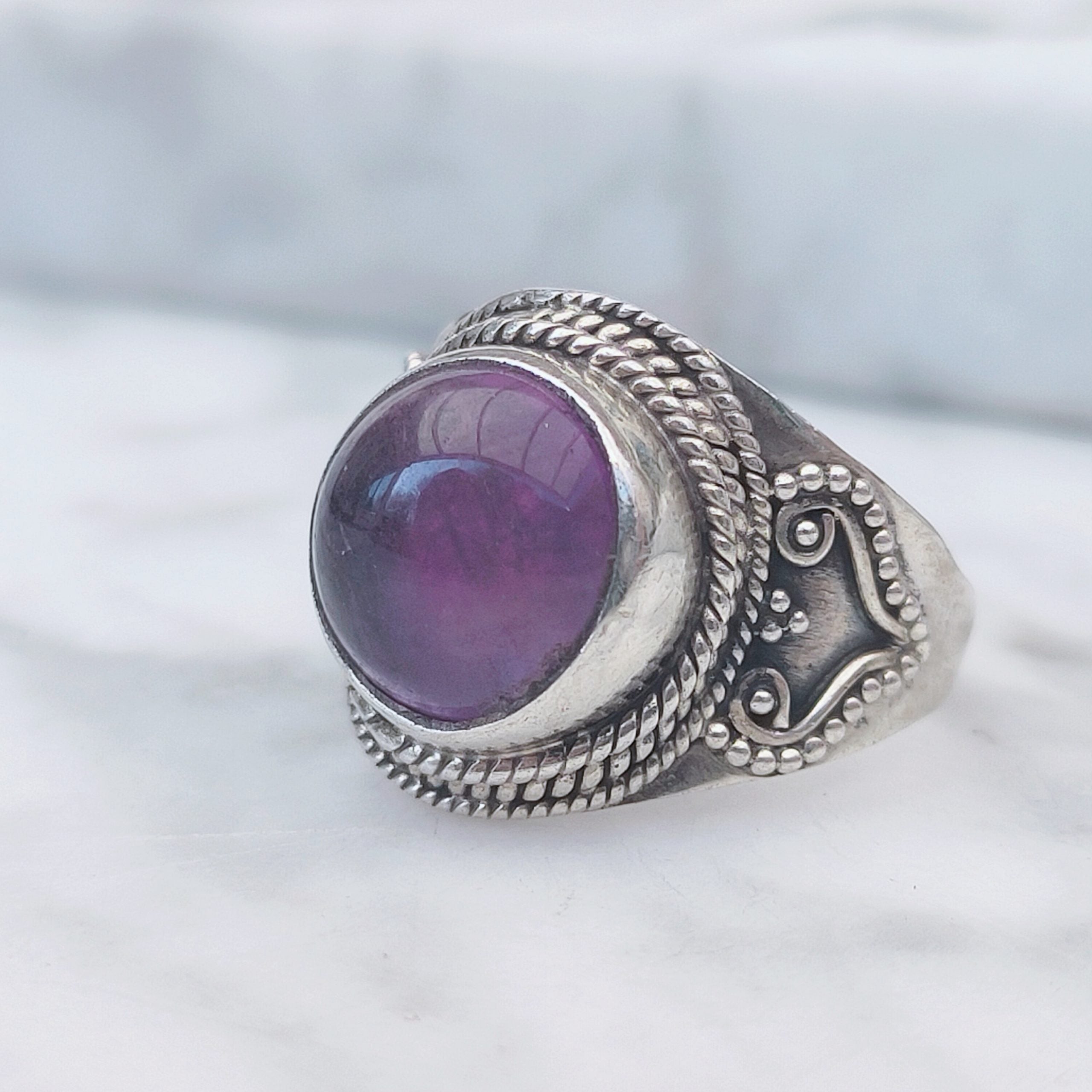 Ring | Sterling zilver & amethist | maat 18 image 0
