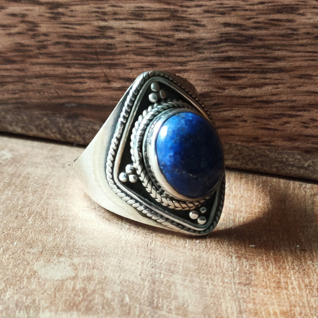 Ring Agni | Sterling zilver & lapis lazuli | maat 17,25 image 2