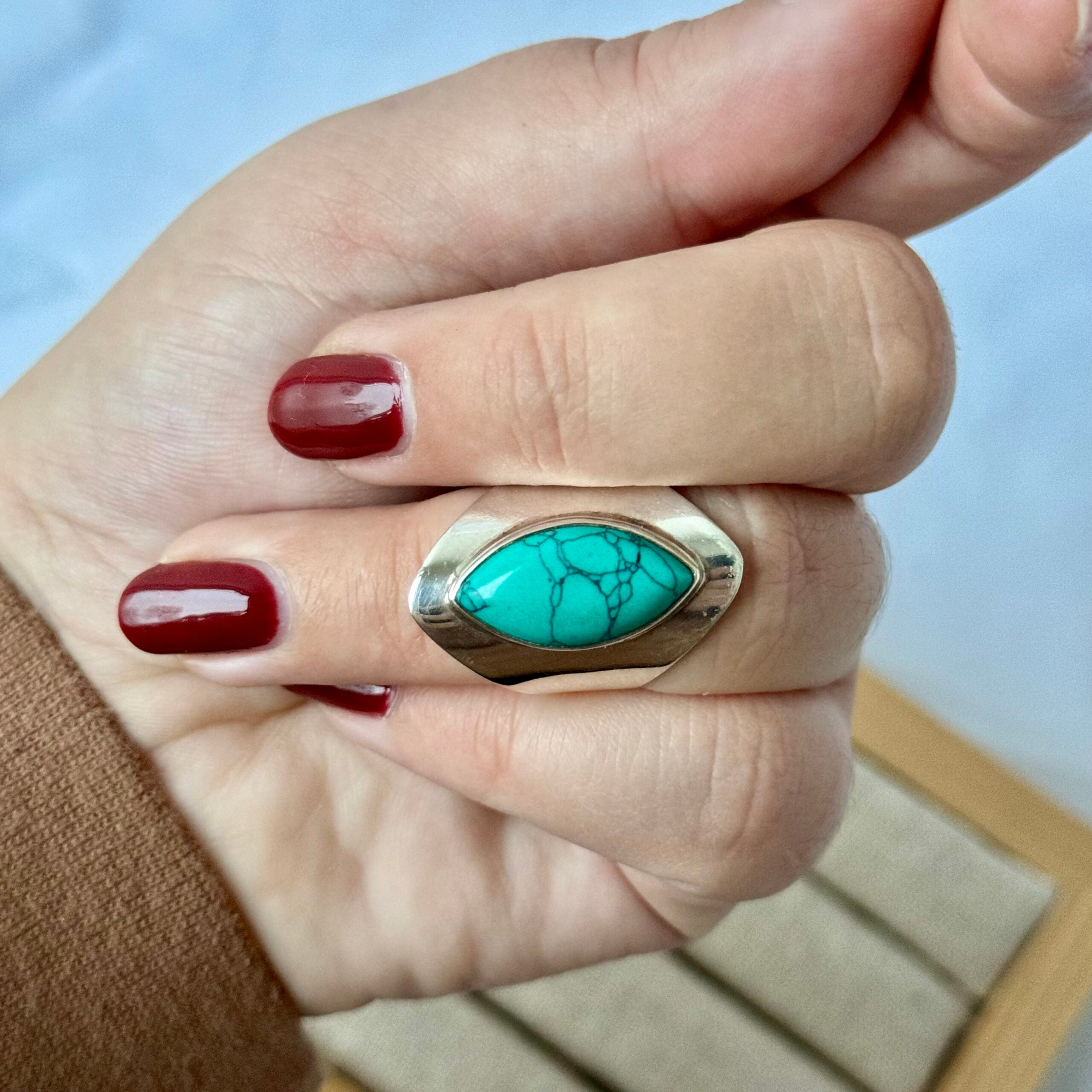 Ring | Sterling zilver & turkoois | maat 18 image 2