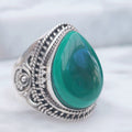 Ring | Sterling zilver & malachiet | maat 17,5 image 0