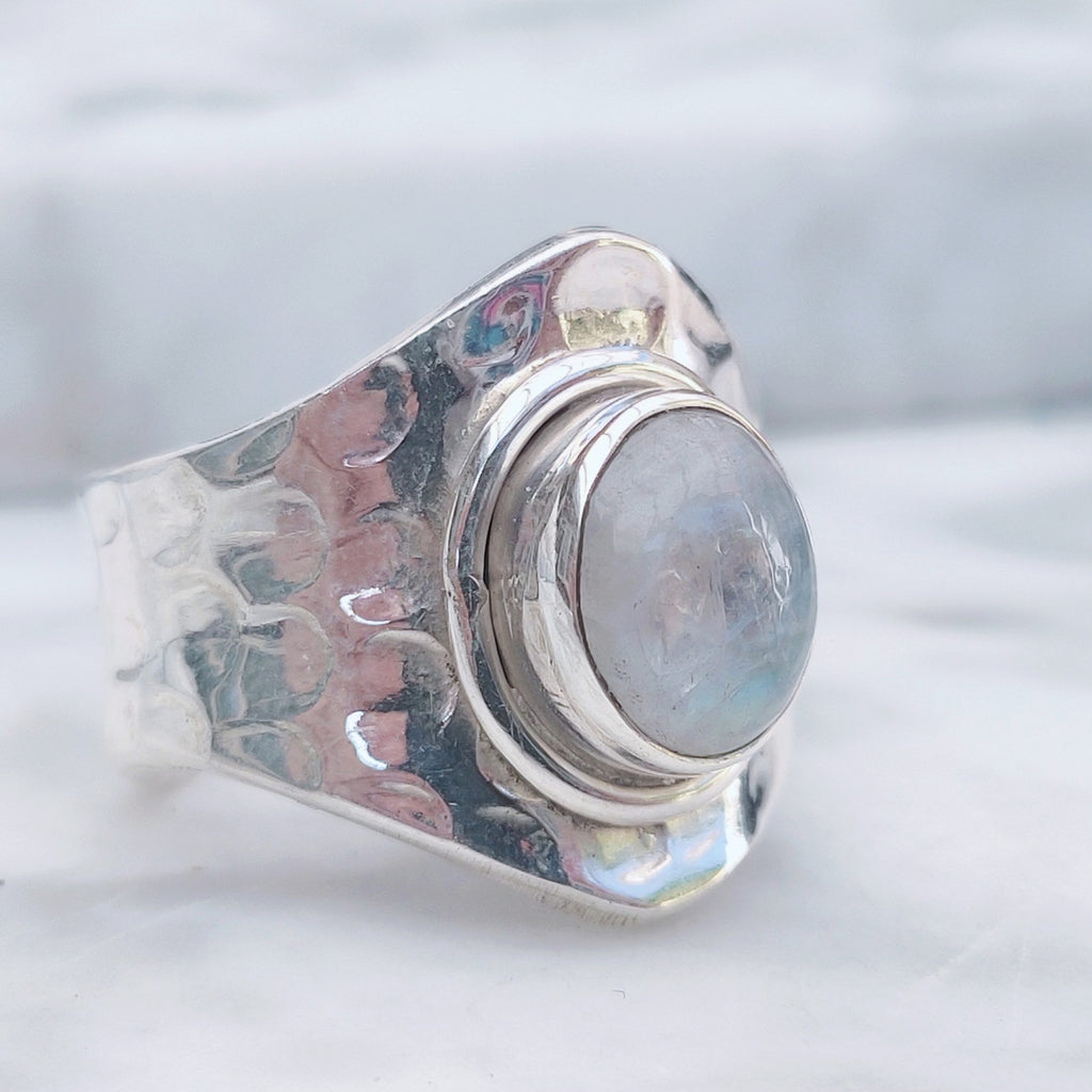 Ring Bundi | Sterling zilver & maansteen | verstelbaar image 8