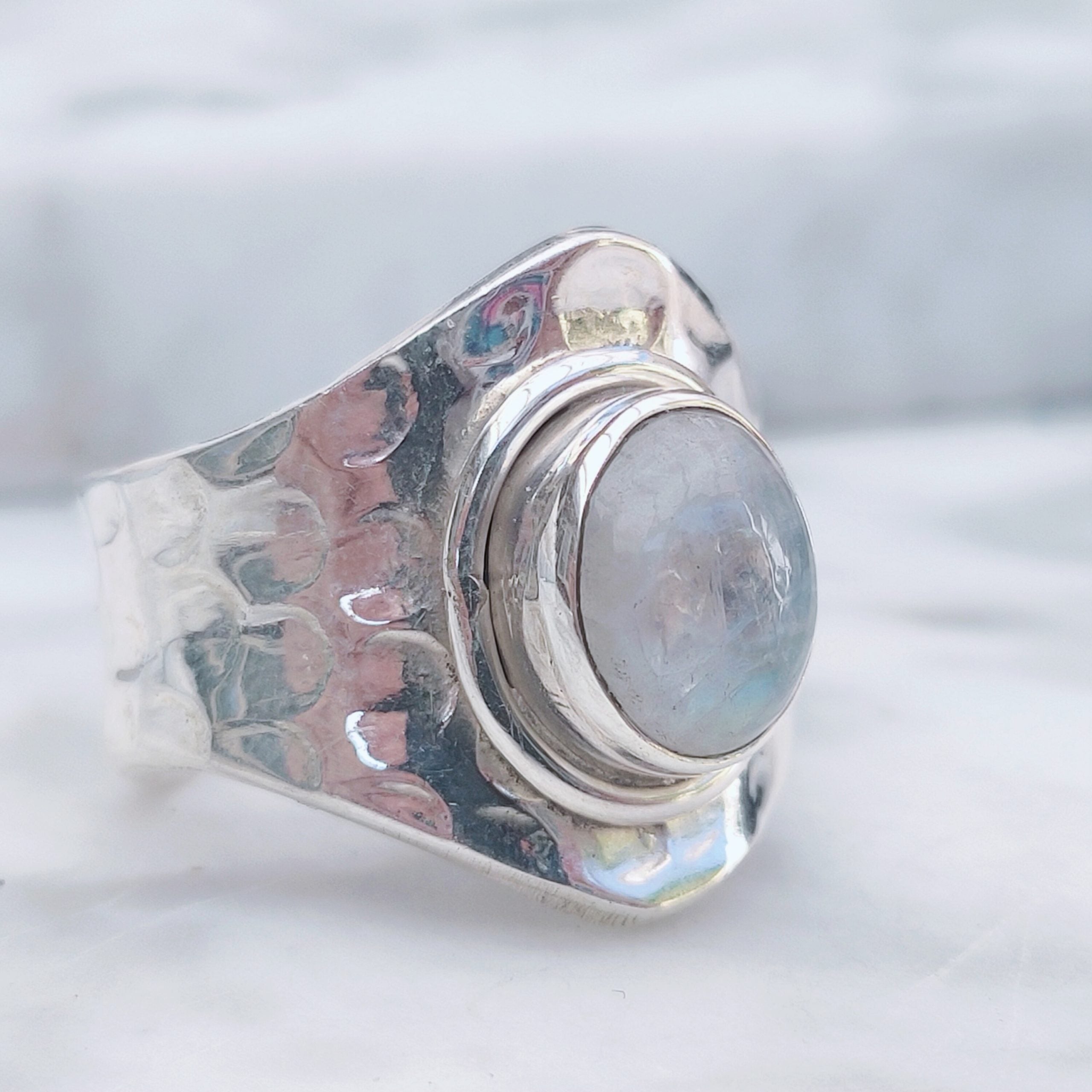 Ring Bundi | Sterling zilver & maansteen | verstelbaar image 8
