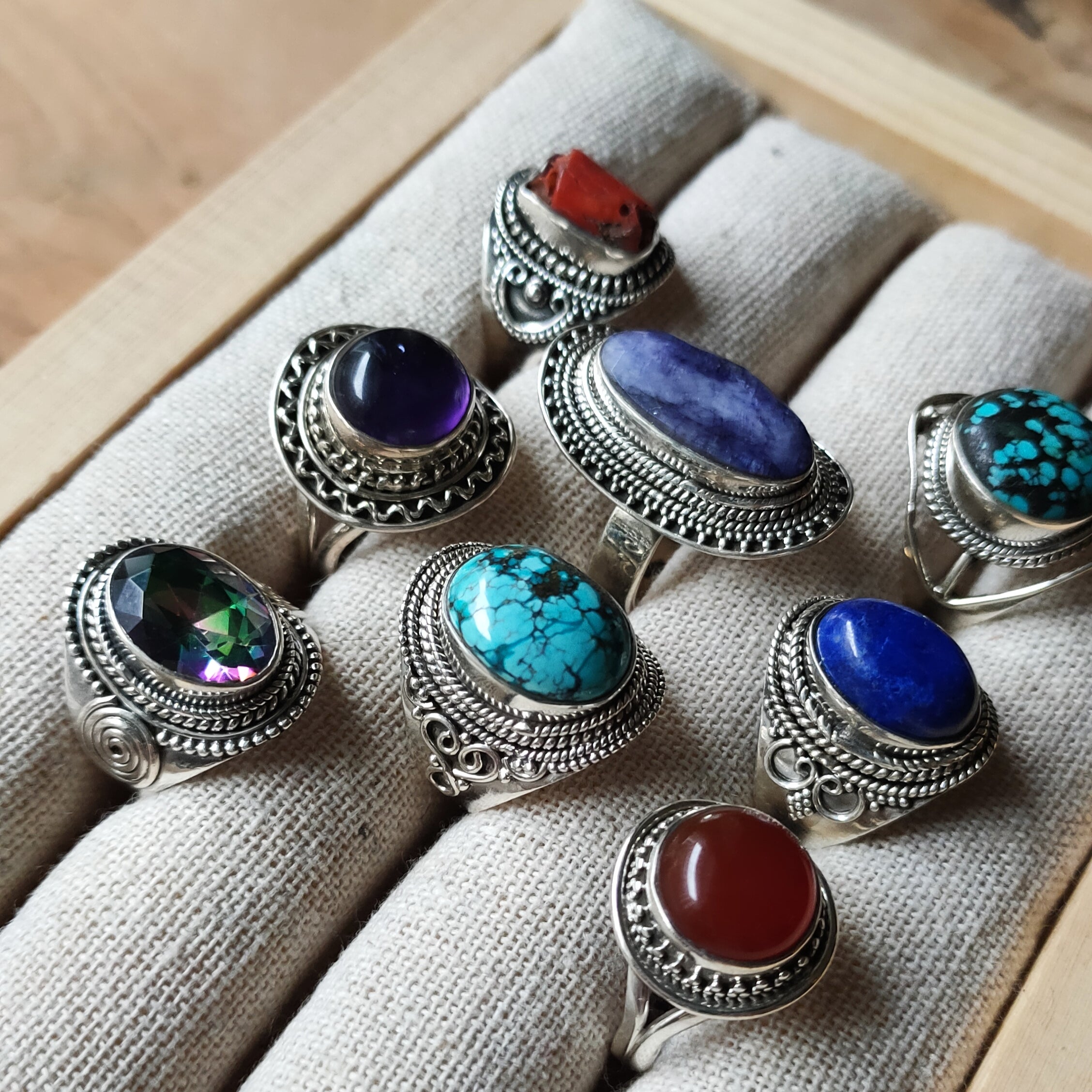 Ringen | Maat 18,5 | Sterling zilver & edelstenen image 1