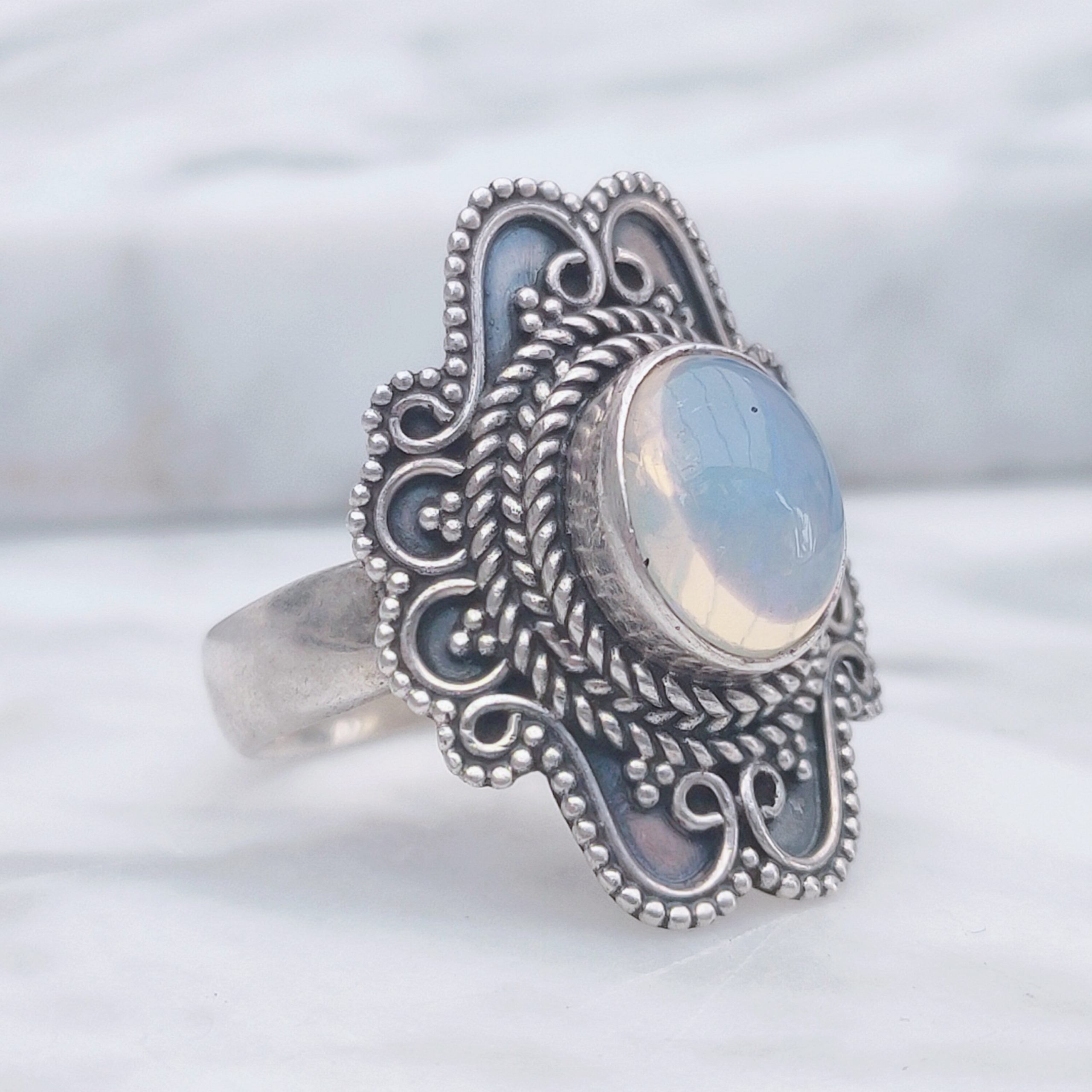 Ring | Sterling zilver & opaal | maat 17,5 image 3